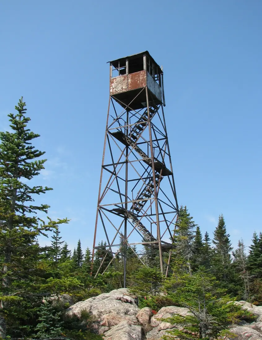 The fire observation tower on the summit of Loon Lake Mountain, Franklin County, New York