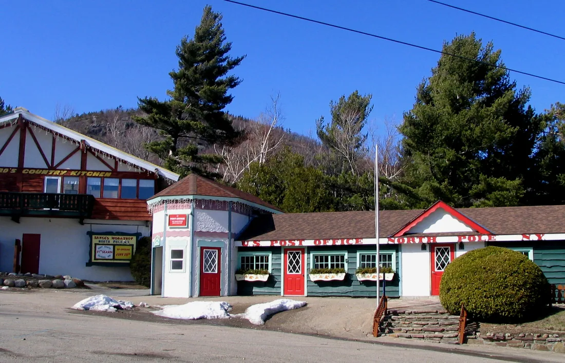 The entrance to Santa's Workshop at North Pole, New York