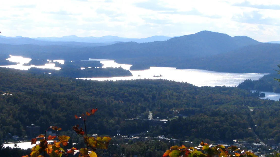 Saranac Lake and the mountains around it