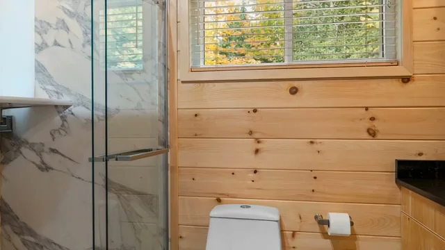 The Aviator's bathroom with a glass shower