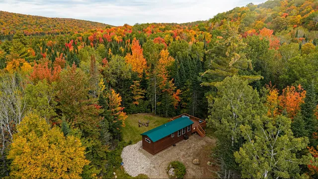 The Aviator among the fall color, seen from the air