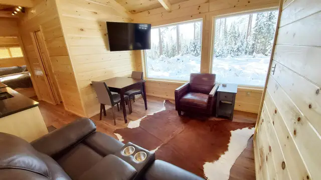 The Modern Tiny Home, enjoy your favorite tv show and views at the same time!